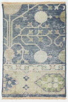 Apadana's Modern Turkish Khotan  Wool Custom Rug in Blue