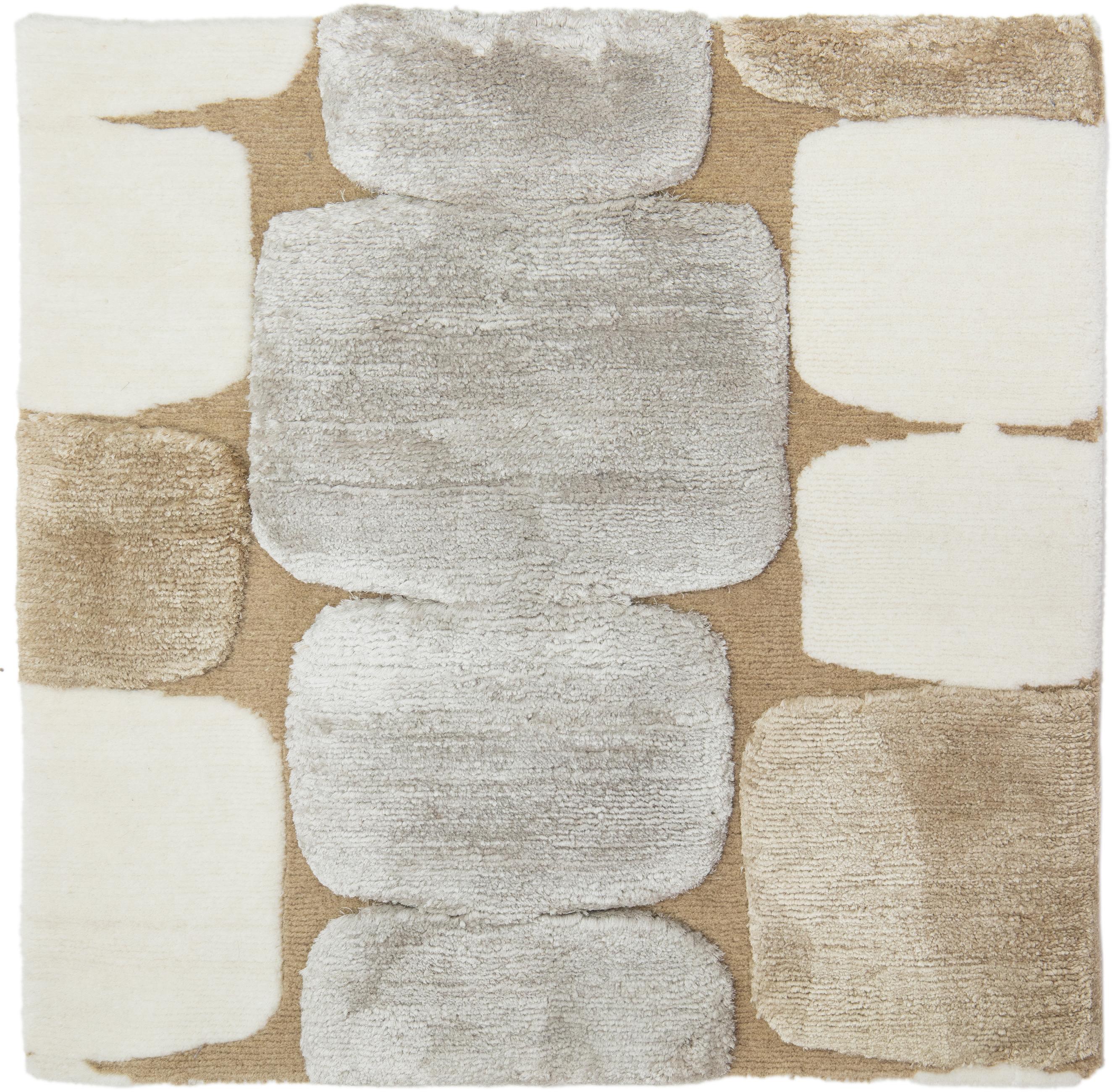 Apadana's Modern Wool & Silk Custom Rug (Nepalesisch) im Angebot