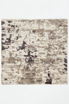Tapis sur mesure en laine et soie, noué à la main au Népal, beige, 8' x 10'