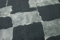 Apadana's Modern Wool & Silk Custom Rug In Gray