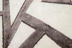 Apadana's Modern Wool & Silk Custom Rug in Ivory and Brown