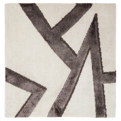 Apadana's Modern Wool & Silk Custom Rug in Ivory and Brown