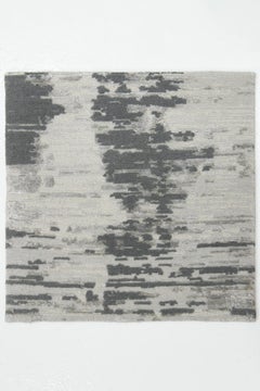 Apadana's Modern Wool & Silk Custom Rug in Silver