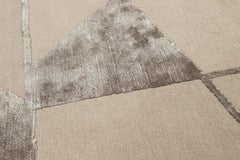 Apadana's Modern Wool & Silk Custom Rug In Tan