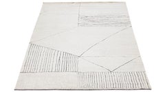 Apadana's Handgefertigter moderner Wollteppich im marokkanischen Stil in neutralen Tönen