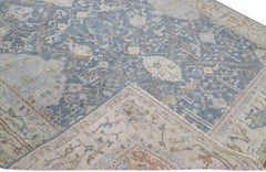 Apadana's Persian Malayer Style Handmade Blue Wool Rug