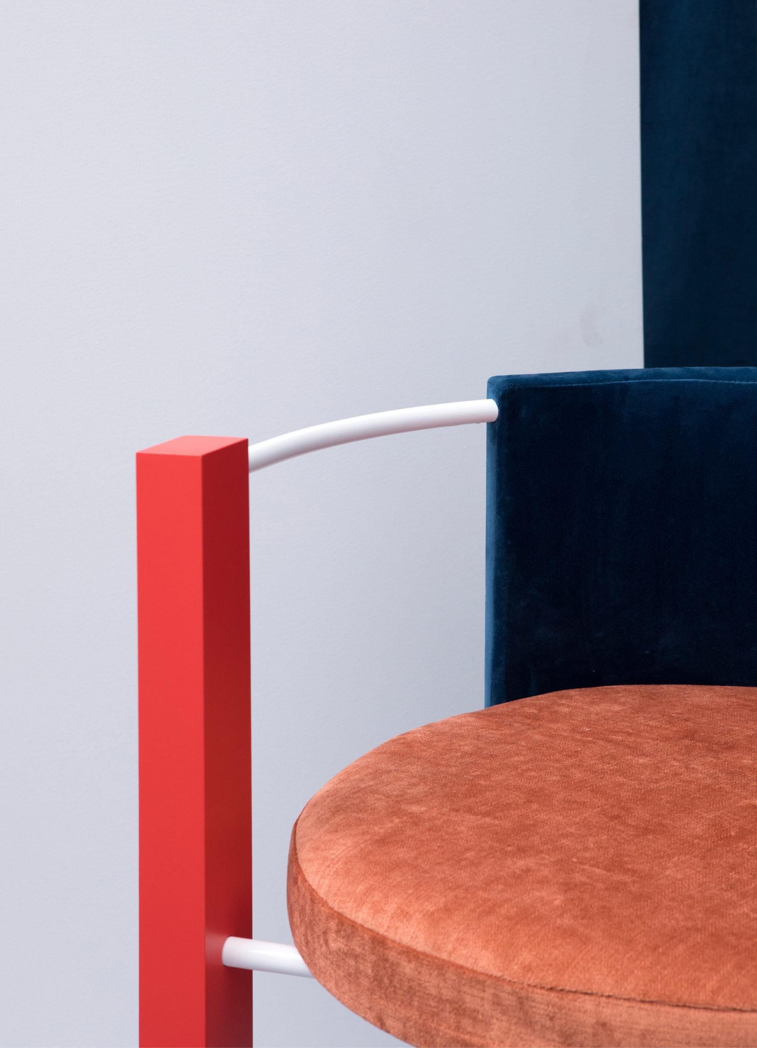 Apart Chair in Velvet and Powder-Coated Steel In New Condition For Sale In Firenze, IT