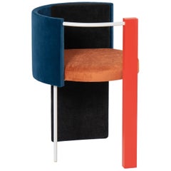 Apart Chair in Velvet and Powder-Coated Steel