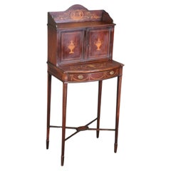 Apartment Size Petite Diminuitive Inlaid Mahogany Edwardian Secretary Desk