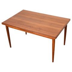 Apartment-Sized Danish Walnut Expanding Rectangle Dining Table