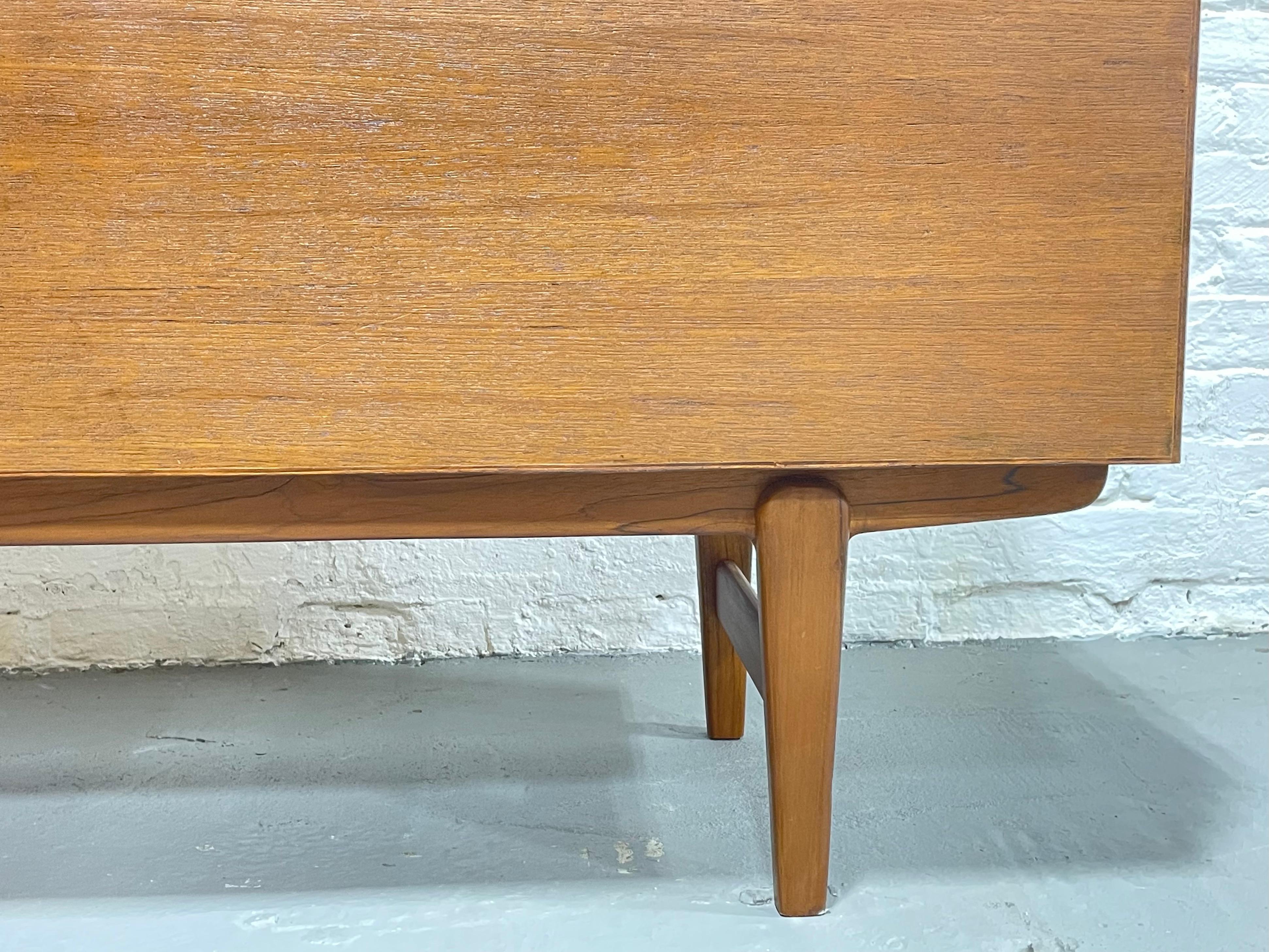 APARTMENT sized Mid Century MODERN styled Teak CREDENZA media stand 7