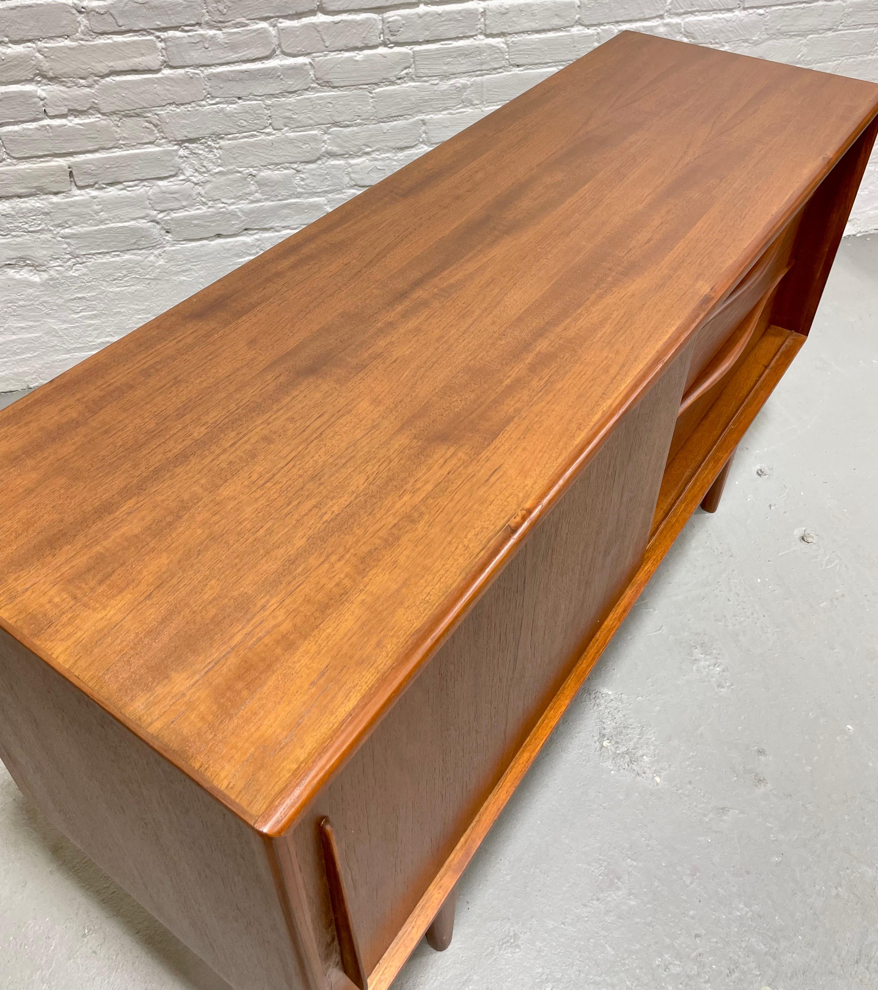 APARTMENT sized Mid Century MODERN styled Teak CREDENZA media stand For Sale 2