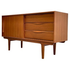 APARTMENT sized Mid Century MODERN styled Teak CREDENZA media stand
