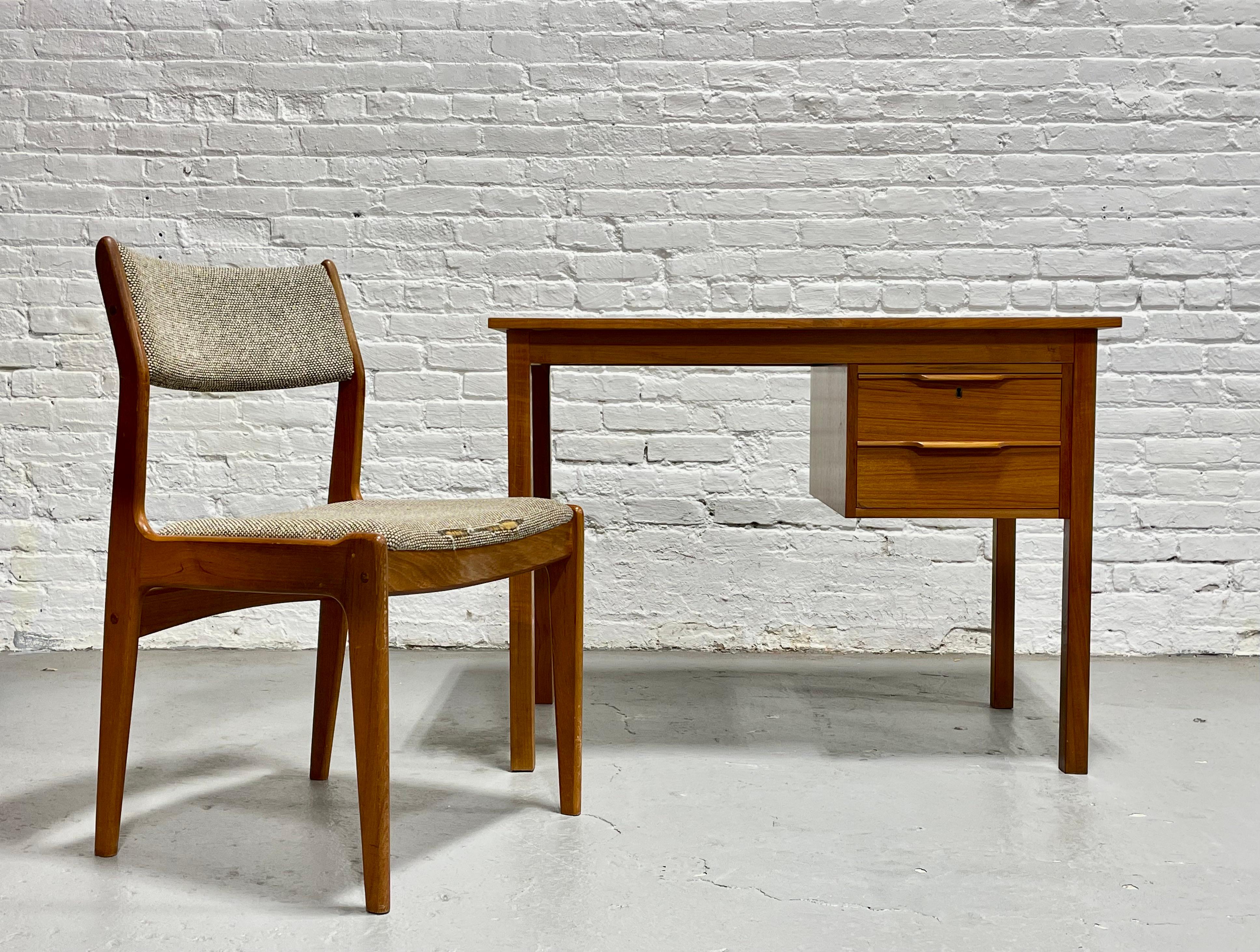 Apartment Sized Mid Century MODERN Teak DANISH DESK + Chair, c. 1960's 6
