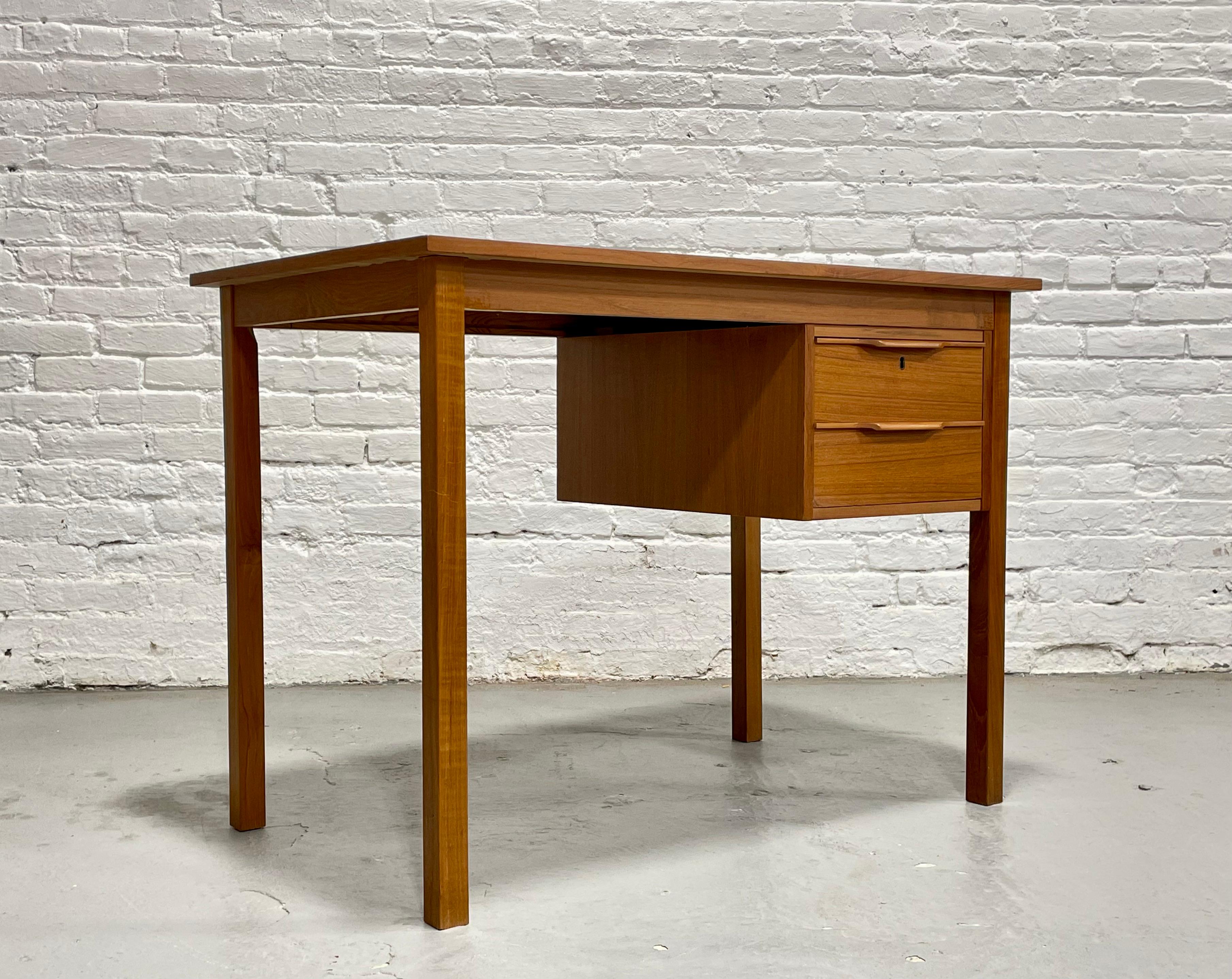 Apartment Sized Mid Century MODERN Teak DANISH DESK + Chair, c. 1960's 1