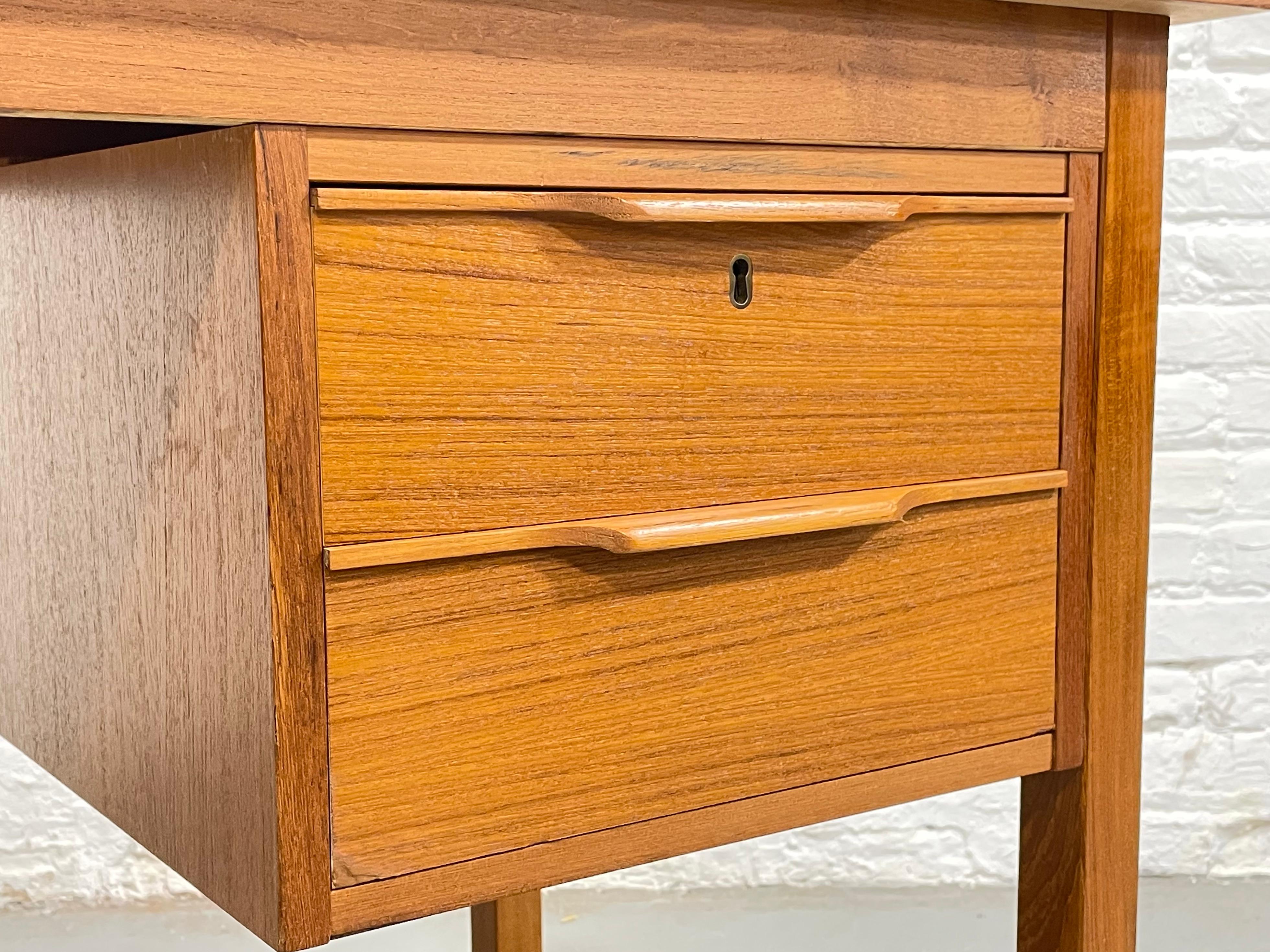 Apartment Sized Mid Century MODERN Teak DANISH DESK + Chair, c. 1960's 2