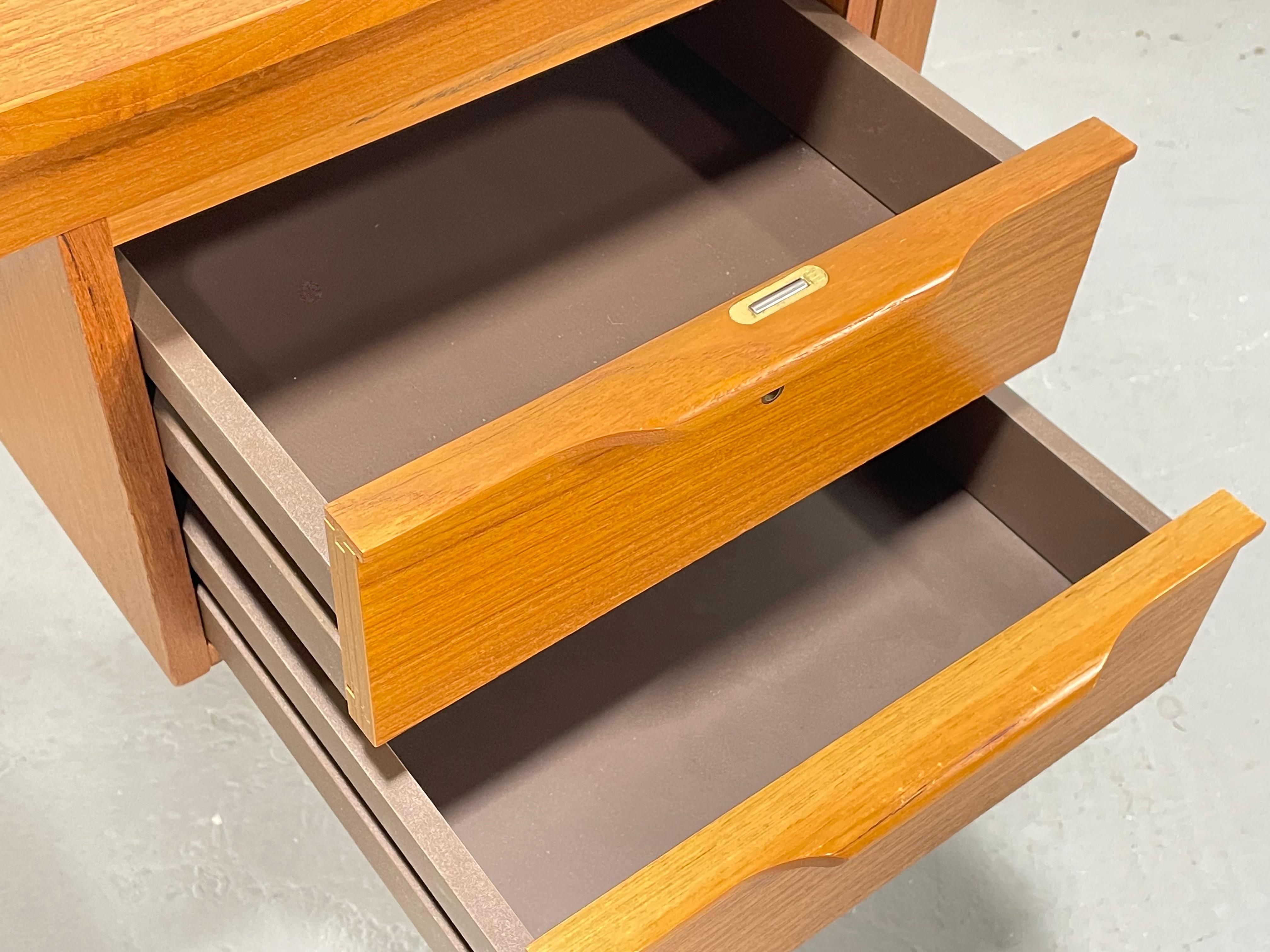 Apartment Sized Mid Century MODERN Teak DANISH DESK + Chair, c. 1960's 3