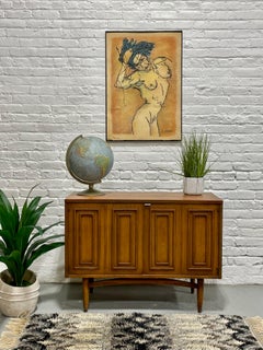 Apartment sized Mid Century Modern Walnut Jr. CREDENZA Broyhill's SCULPTRA Line