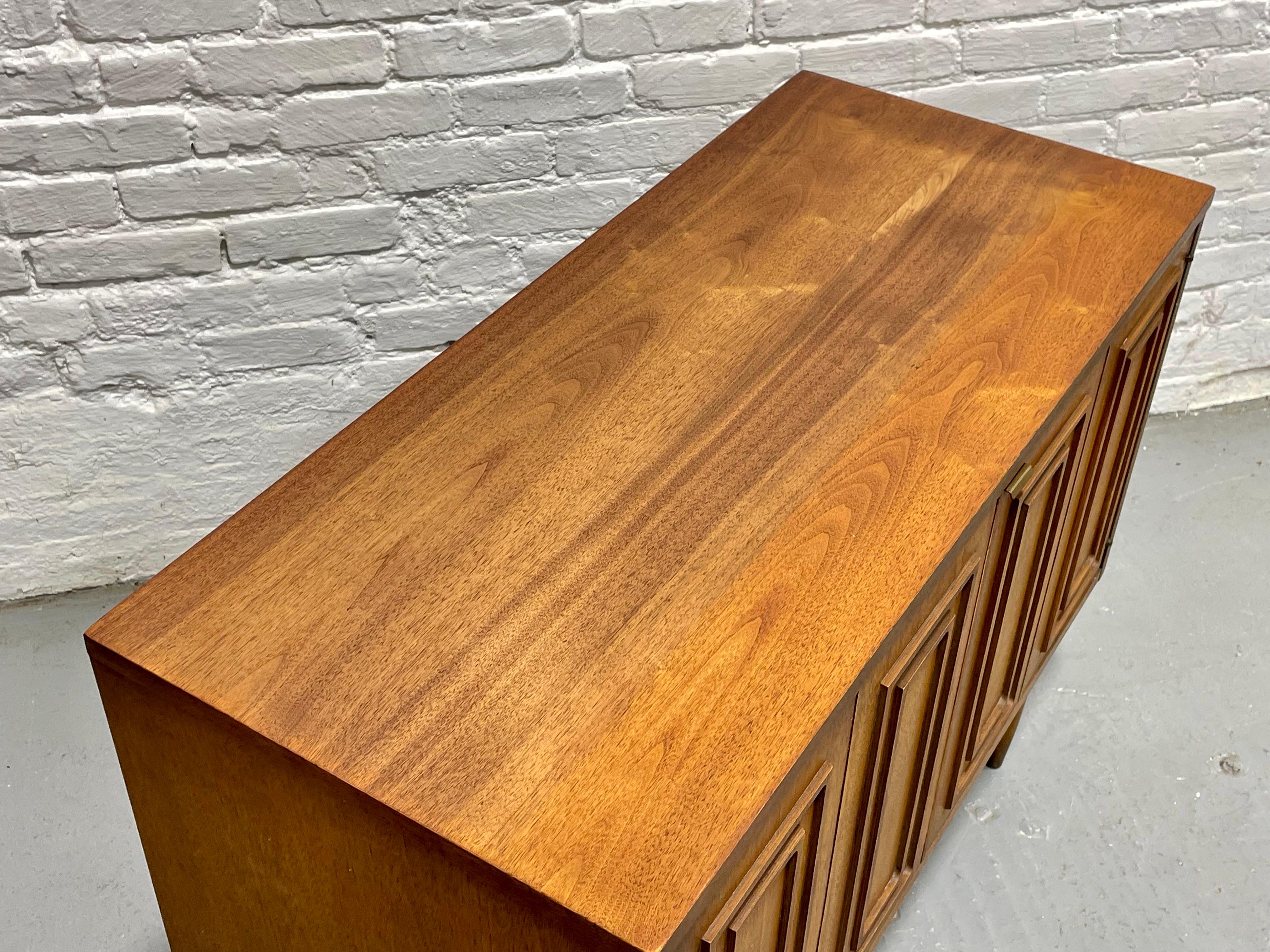 Apartment sized Mid Century Modern Walnut Jr. CREDENZA Broyhill's SCULPTRA Line 3