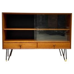 Apartment Sized Teak Mid-Century Modern Bookcase + Sliding Glass Doors by Troeds