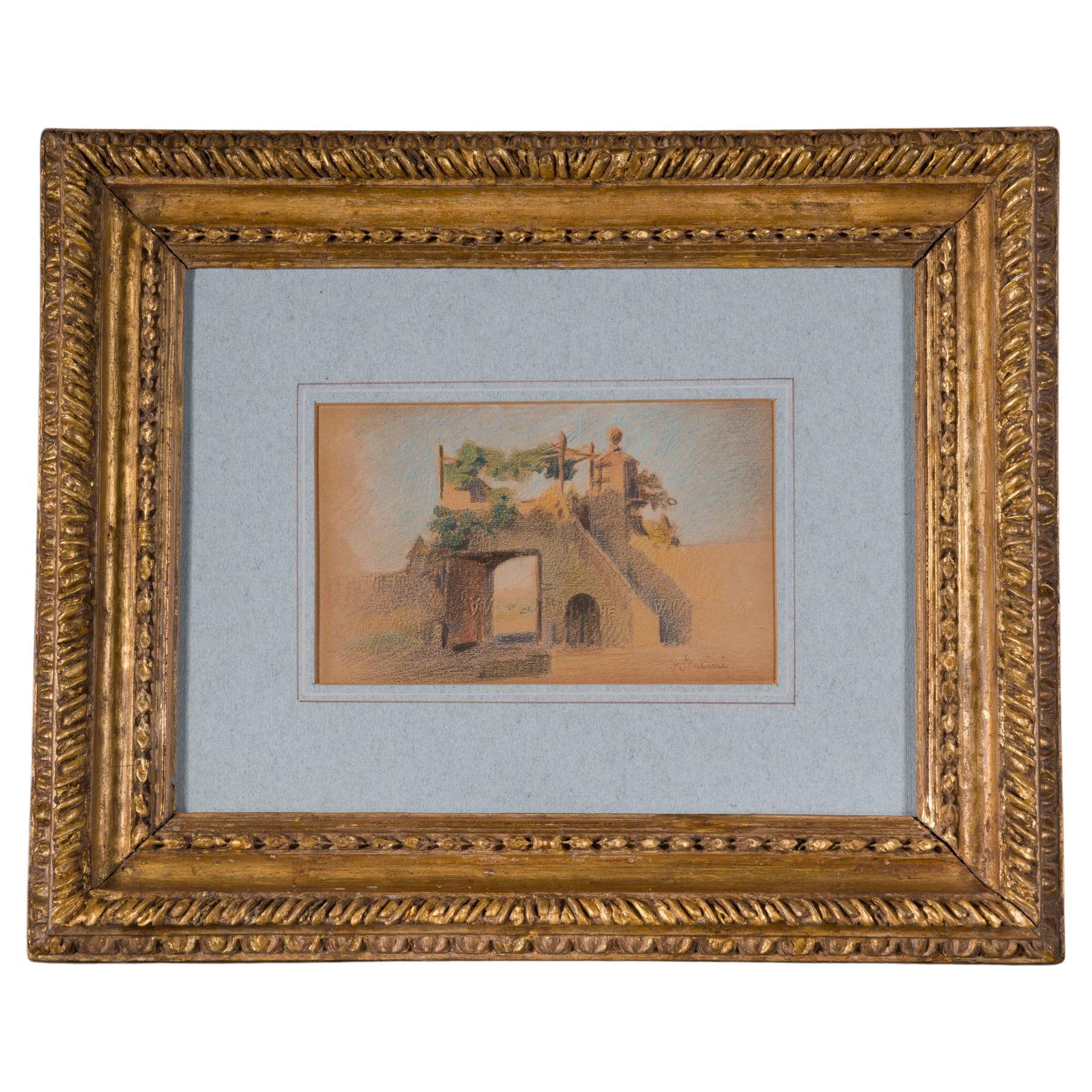 A.Pasini aquarelle italienne orientaliste du 19ème siècle signée