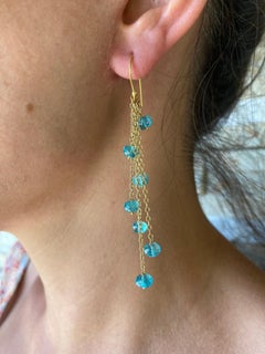 Apatite Cascade Earrings 18kt Yellow Gold