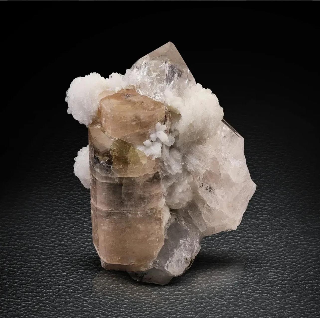 Apatite Crystal Nicely Attached With Pointed Quartz Form Pakistan For Sale 3