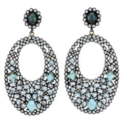 Boucles d'oreilles apatite diamant