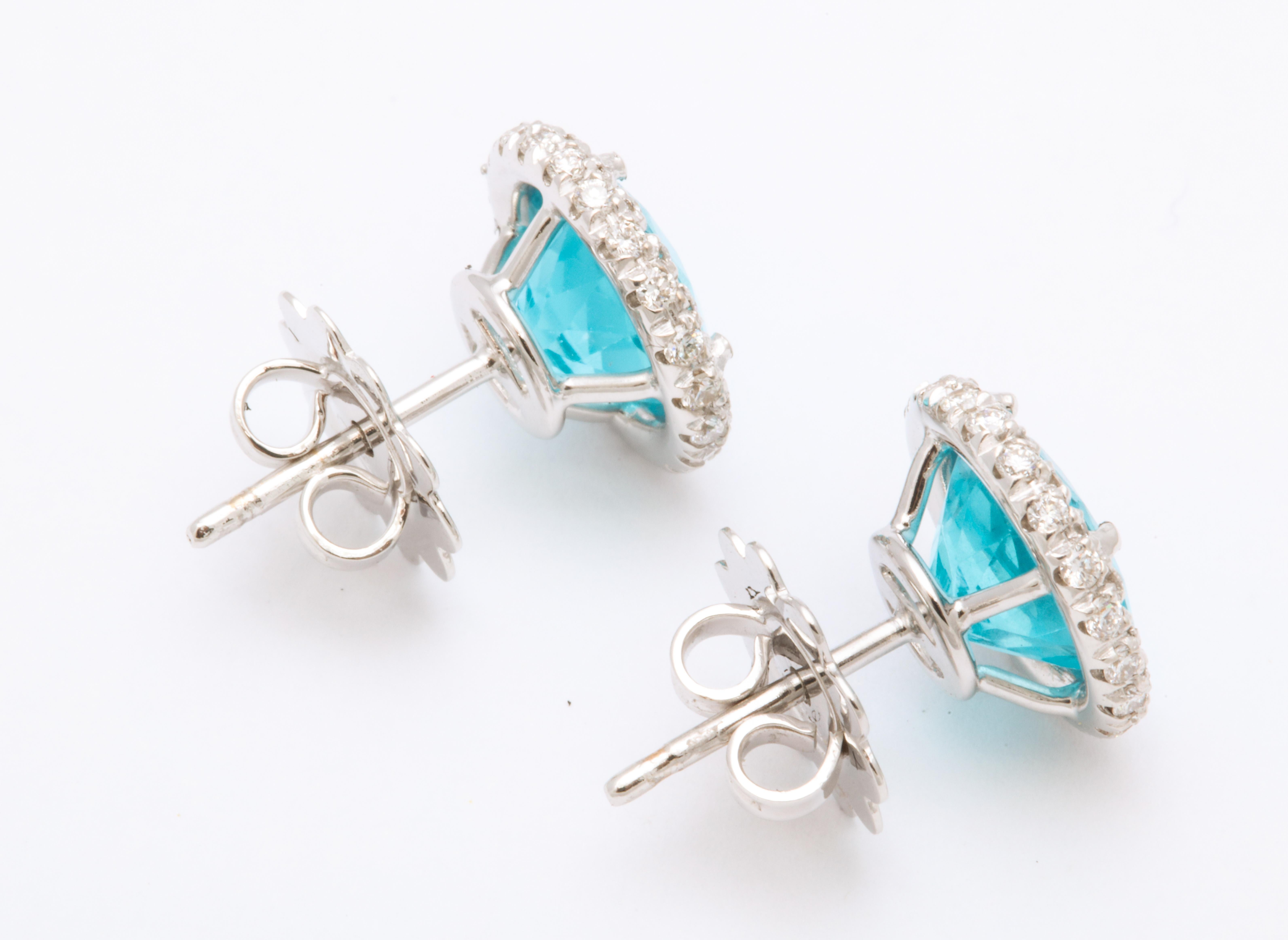 Apatite Diamond White Gold Earrings 2