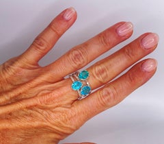 Apatite Stackable White Gold and Diamond Rings