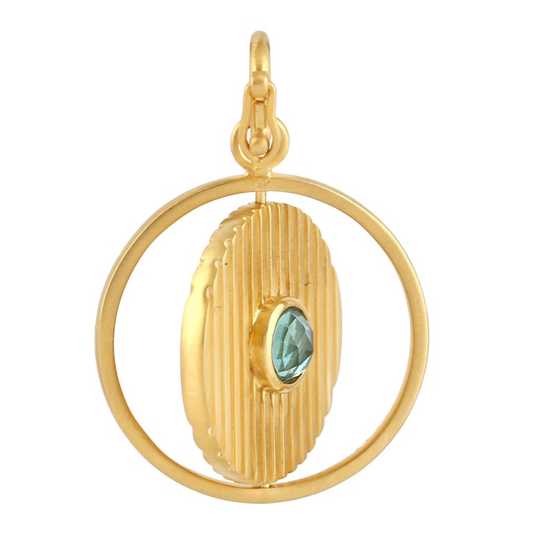 Apatite and Tourmaline Rotating Pendant With Pave Diamonds Made In ...