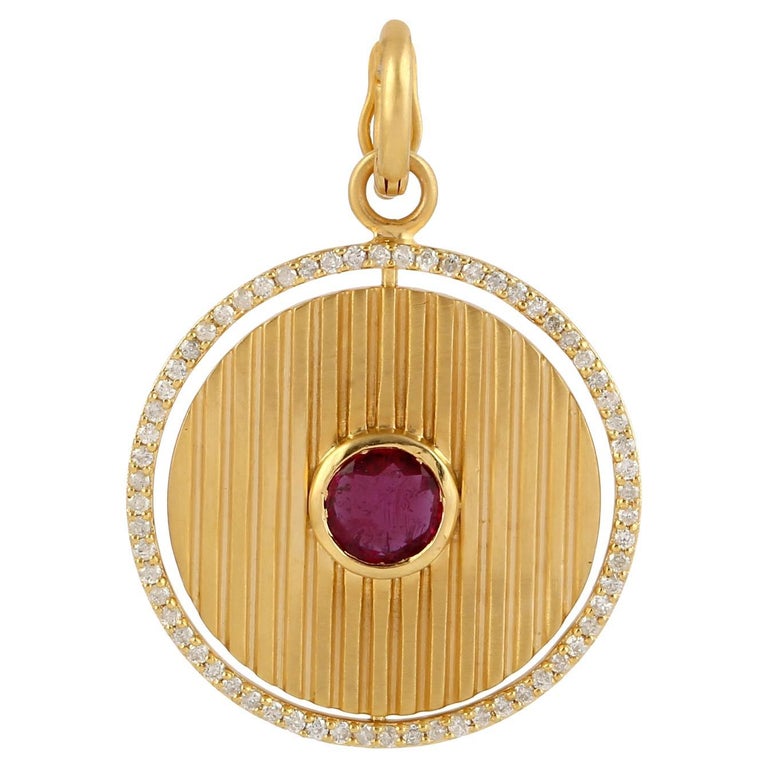 Apatite and Tourmaline Rotating Pendant With Pave Diamonds Made In ...