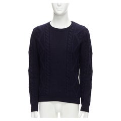 APC 100% lana blu navy, maglia da pescatore a maniche lunghe, girocollo S