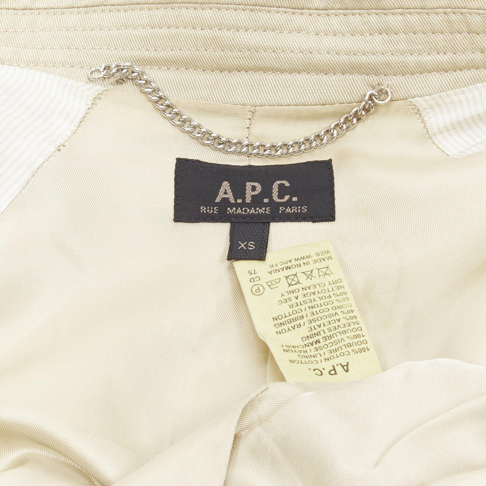 APC beige classic raglan sleeves flap pocket bomber jacket XS For Sale 5
