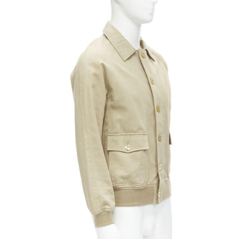 Beige APC beige classic raglan sleeves flap pocket bomber jacket XS For Sale