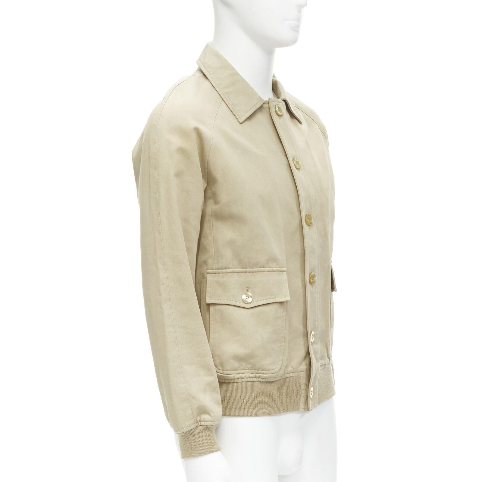 APC beige classic raglan sleeves flap pocket bomber jacket XS In Good Condition For Sale In Hong Kong, NT