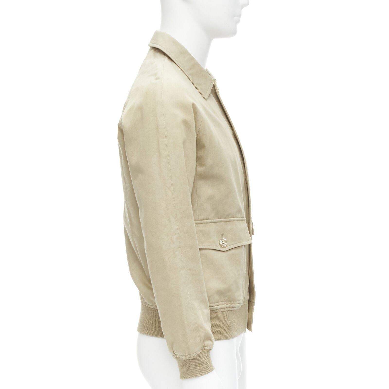 Men's APC beige classic raglan sleeves flap pocket bomber jacket XS For Sale