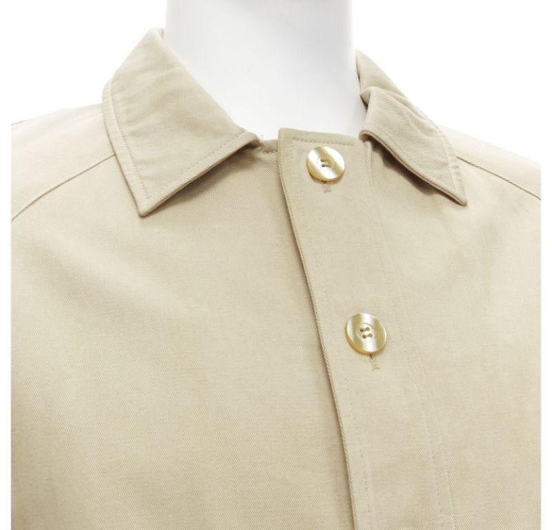 APC beige classic raglan sleeves flap pocket bomber jacket XS en vente 3