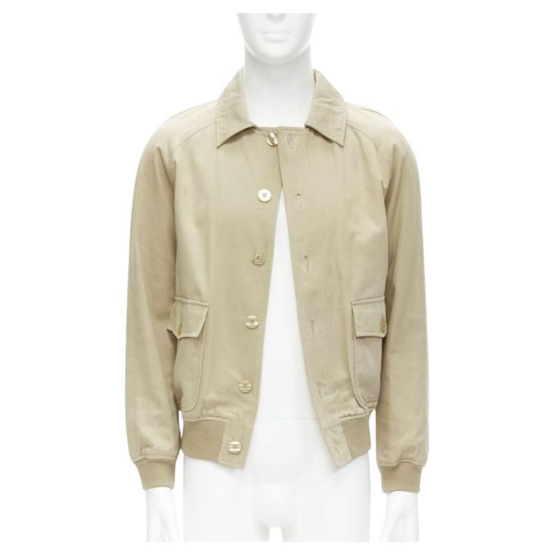 APC beige classic raglan sleeves flap pocket bomber jacket XS en vente