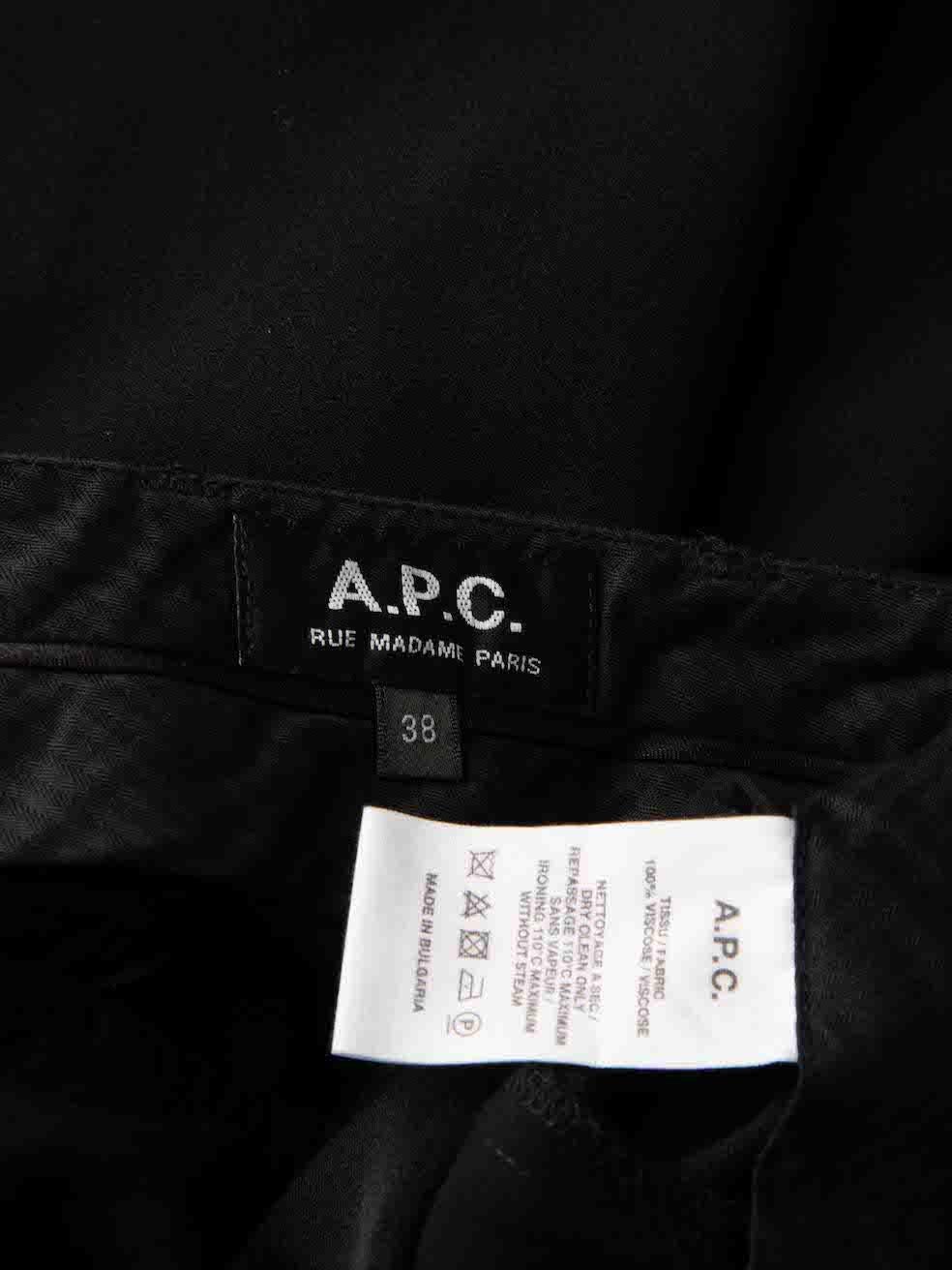 A.P.C. Black Straight-Leg Cropped Trousers Size M For Sale 1