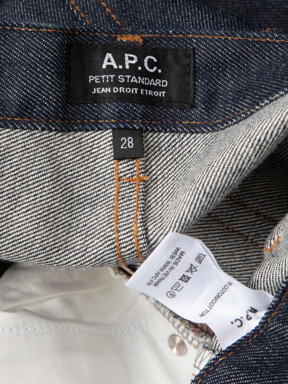 Donna A.P.C. Jeans blu Denim Straight Fit Button Up Taglia M. in vendita