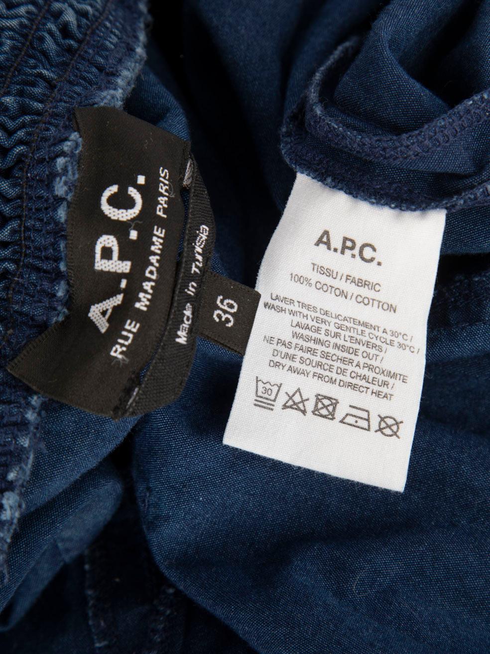 A.P.C. Tuta con cintura a maniche lunghe blu taglia S In condizioni ottime in vendita a London, GB