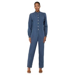 A.P.C. Tuta con cintura a maniche lunghe blu taglia S