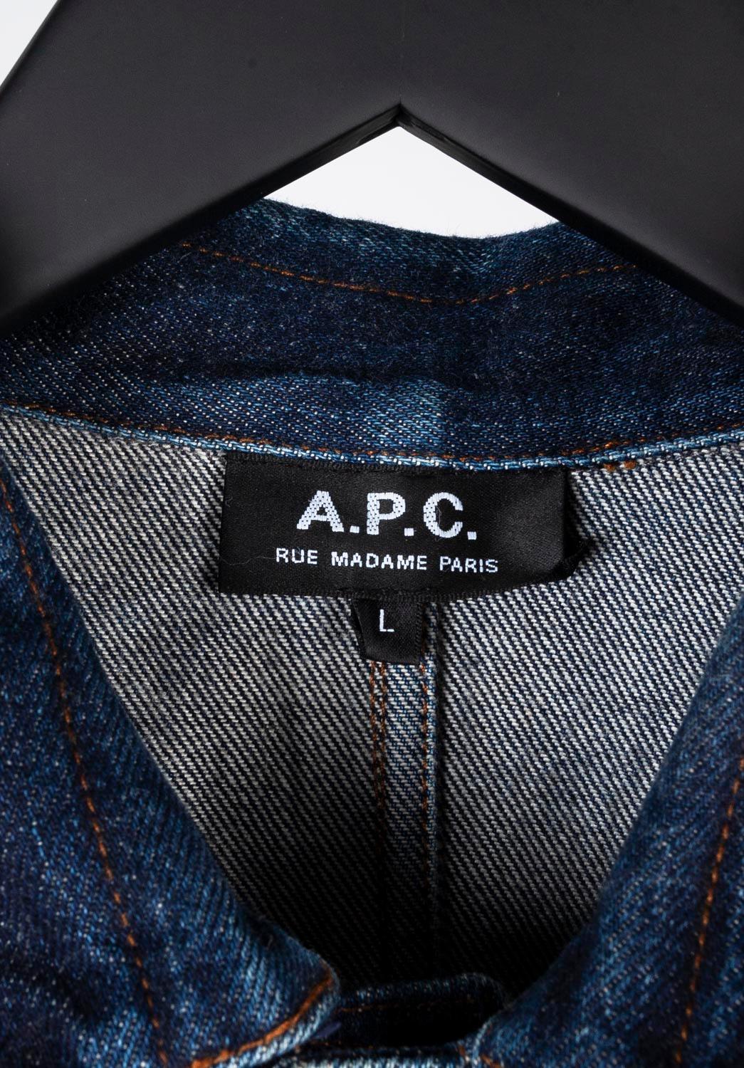  APC Denim Shirt-Jacket Men Jacket Size L S528 For Sale 2