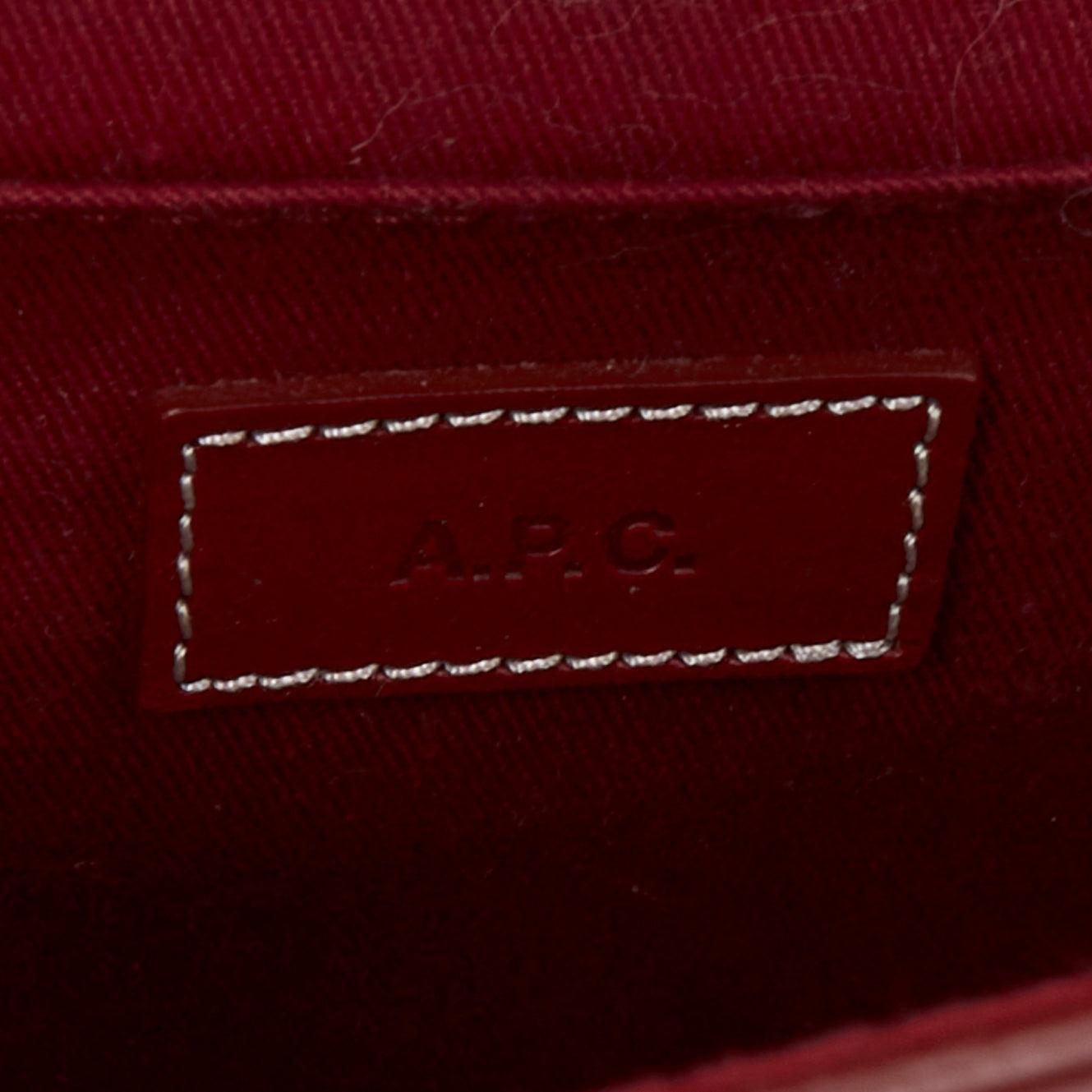 A.P.C. Eloise burgundy smooth leather saddle crossbody shoulder bag 5
