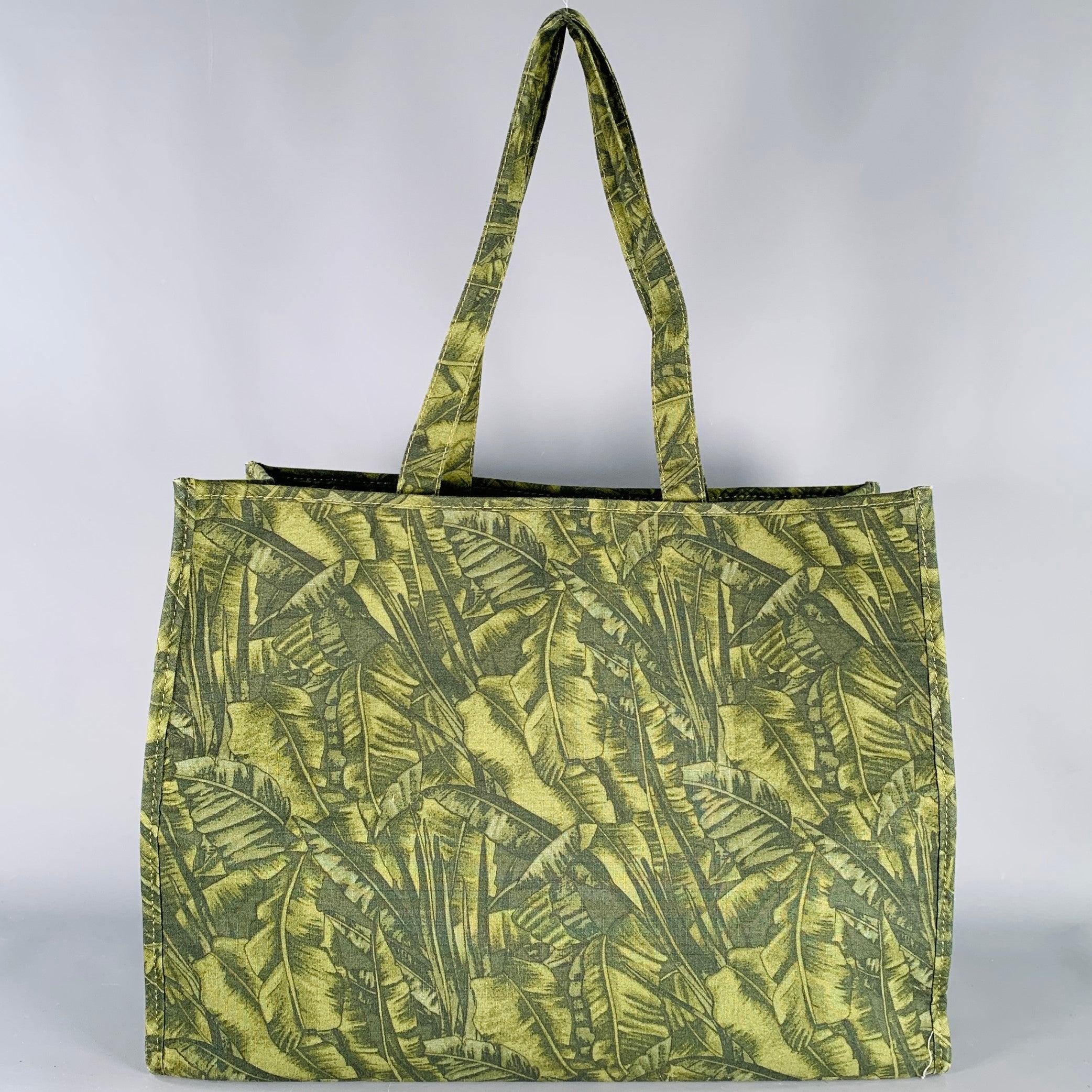 A.P.C. Green Black Tropical Leaves Baumwolltasche aus Segeltuch (Braun)