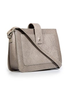 A.P.C. Grey Leather Snake Embossed Bag
