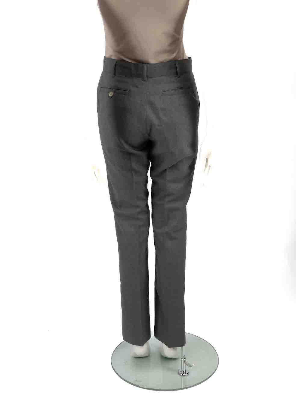 A.P.C. Grey Wool Straight Fit Trousers Size S In Good Condition For Sale In London, GB
