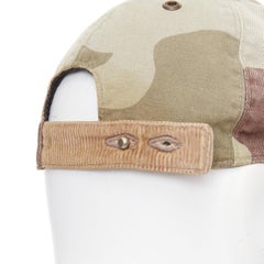 A.P.C. khaki camel camouflage corduroy beak baseball cap hat S