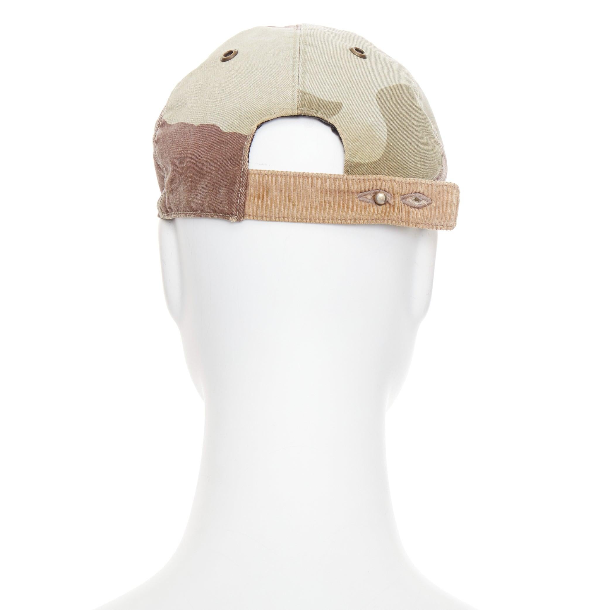 Women's or Men's A.P.C. khaki camel camouflage corduroy beak baseball cap hat S For Sale